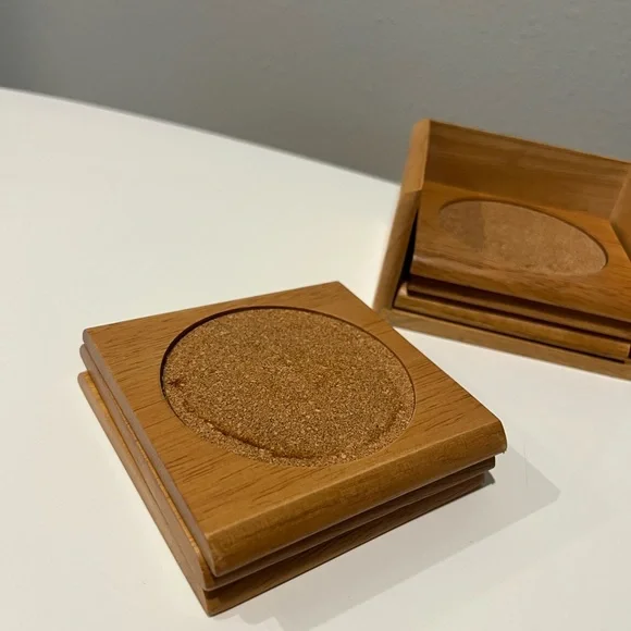 Bohoo Vintage wood coaster set 6 - Picture 6 of 10